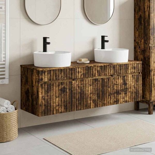 Bathroom cabinet set 3 pcs. Smoky oak