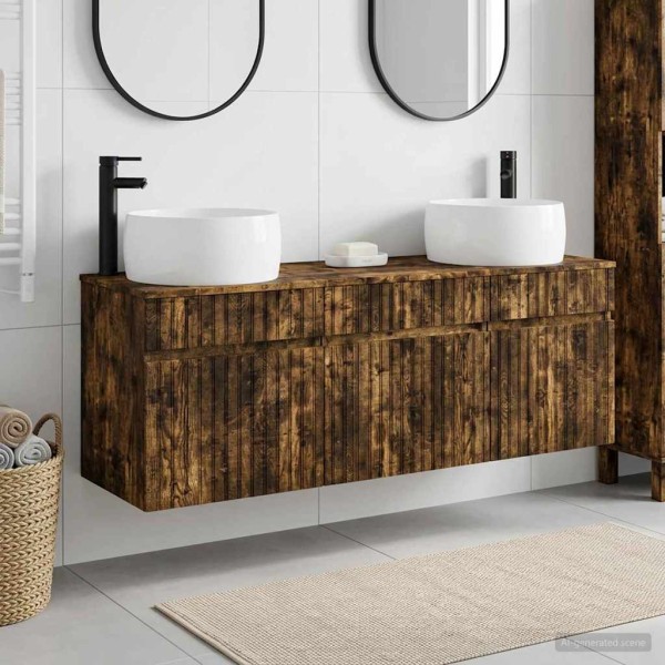 Bathroom cabinet set 3 pcs. Smoky oak