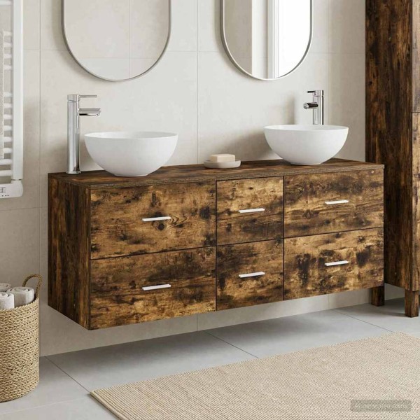 Bathroom cabinet set 3 pcs. Smoky oak
