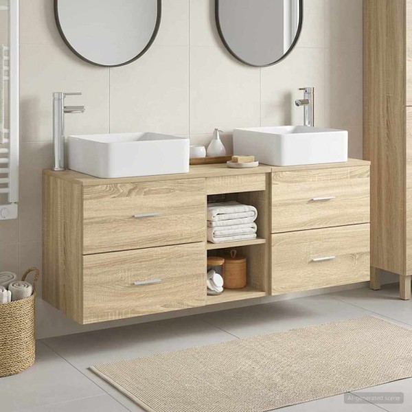 Bathroom cabinet set 3 pcs. Sonoma oak