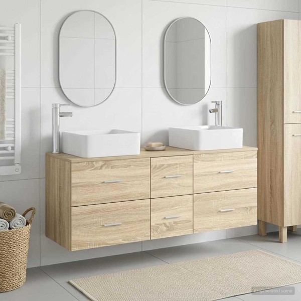 Bathroom cabinet set 3 pcs. Sonoma oak