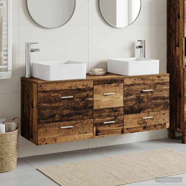 Bathroom cabinet set 3 pcs. Aged wood