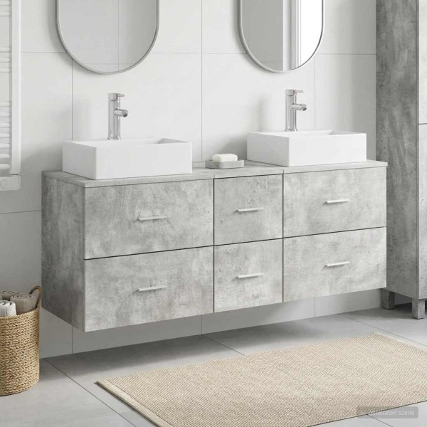 Bathroom cabinet set 3 pcs. Concrete gray
