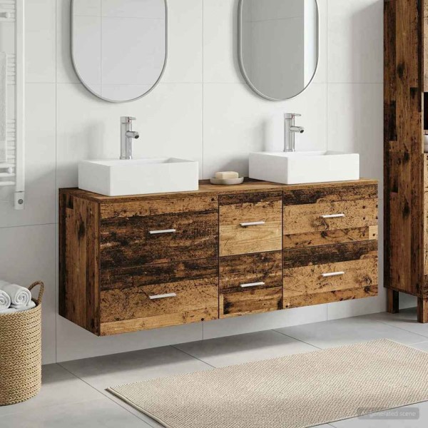 Bathroom cabinet set 3 pcs. Aged wood