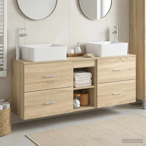 Bathroom cabinet set 3 pcs. Sonoma oak