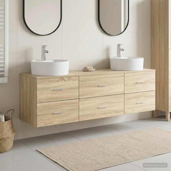 Bathroom cabinet set 3 pcs. Sonoma oak