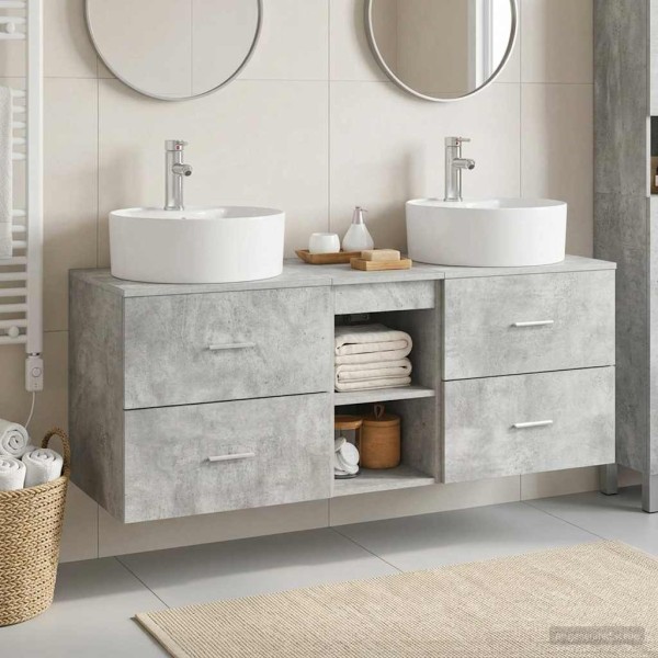 Bathroom cabinet set 3 pcs. Concrete gray