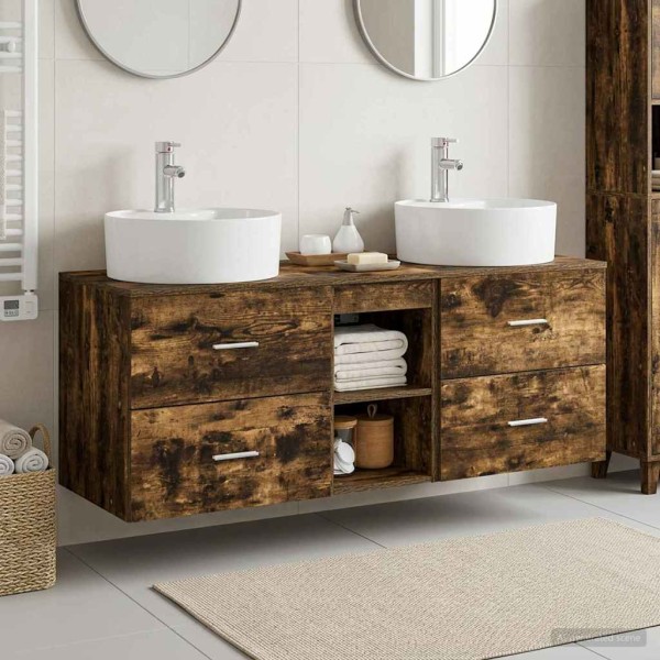 Bathroom cabinet set 3 pcs. Smoky oak