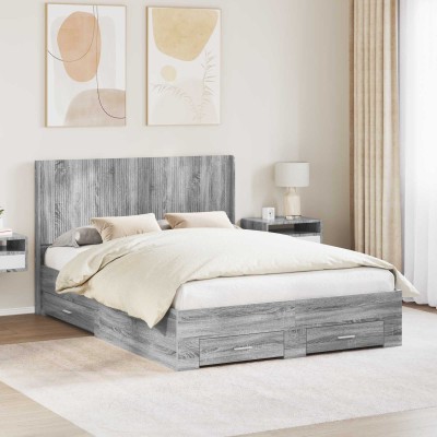 Bed frame with storage and...