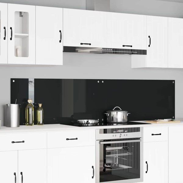 Kitchen back plate 2 pcs Black 110 x 50 cm