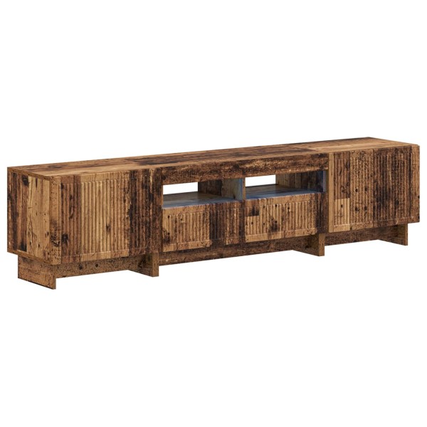 5-piece LED TV stand Aged wood