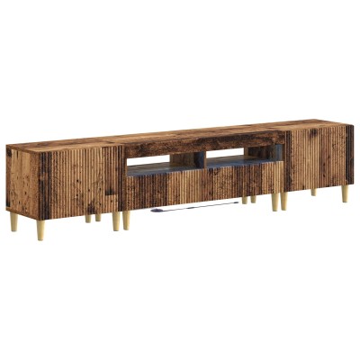 5-piece LED TV stand Aged wood