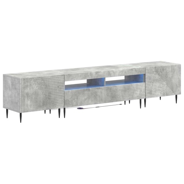 3-piece LED TV cabinet Concrete gray