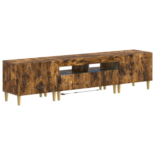 5-piece LED TV stand Smoked oak