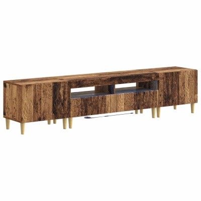 5-piece LED TV stand Aged wood