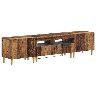 5-piece LED TV stand Aged wood