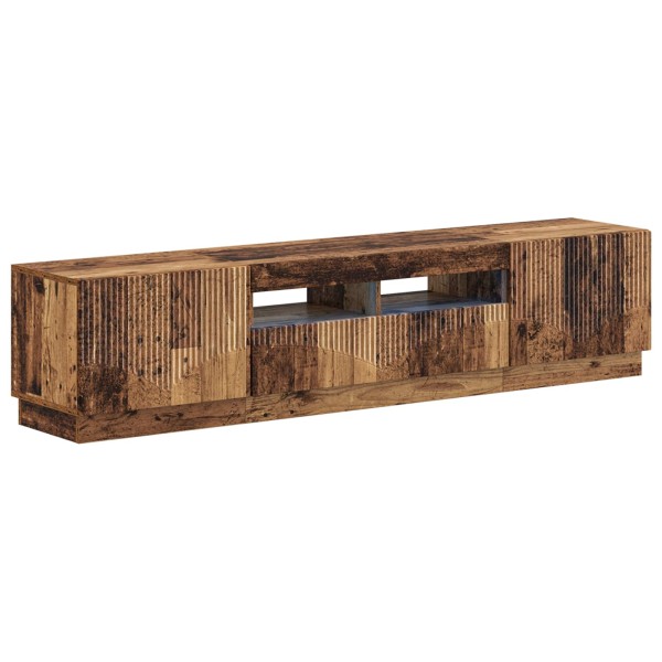 5-piece LED TV stand Aged wood