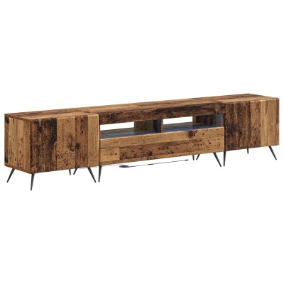 5-piece LED TV stand Aged wood
