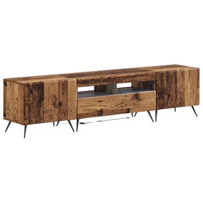 5-piece LED TV stand Aged wood