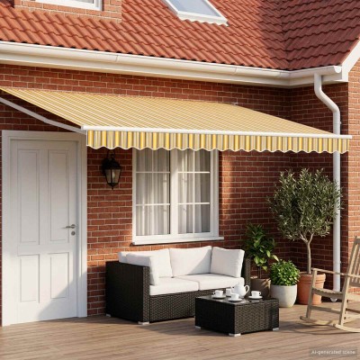 Manual retractable awning...