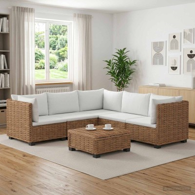 6 pcs. Rattan lounge set...