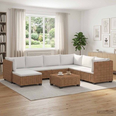 8 pcs. Rattan lounge set...