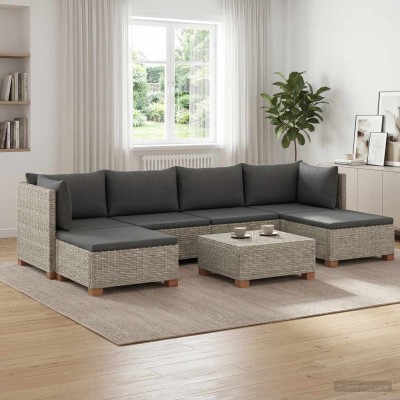 7 pcs. Rattan lounge set...