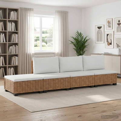 4 pcs. Rattan lounge set...