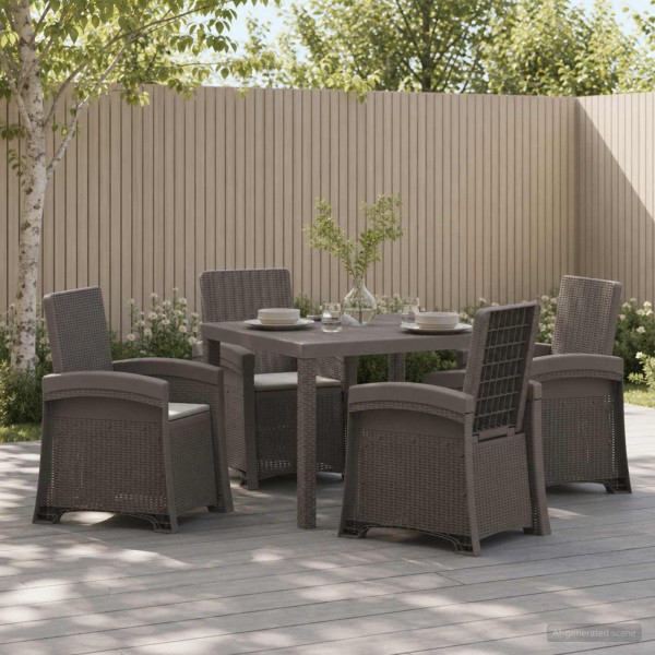 Garden dining set 5 pcs. Light gray PP