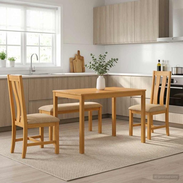 Dining set 4 pcs. Sand Hard oak tree