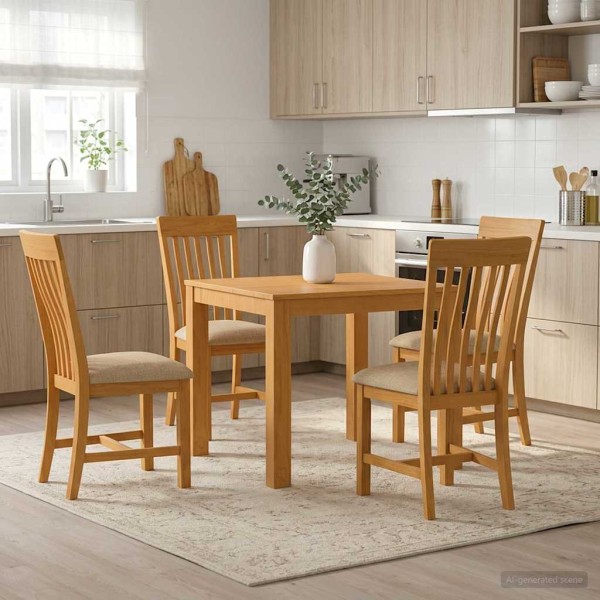 Dining set 5 pcs. Sand Hard oak tree