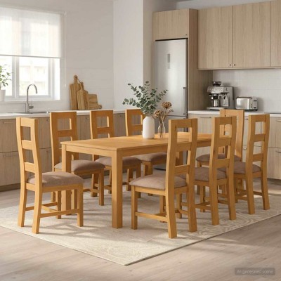 Dining set 9 pcs. Gray...