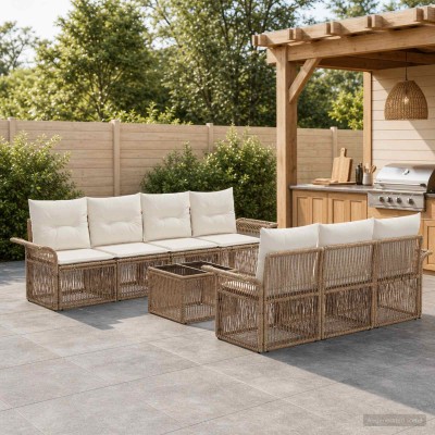 Garden Sofa Set 8 pcs. Sand...