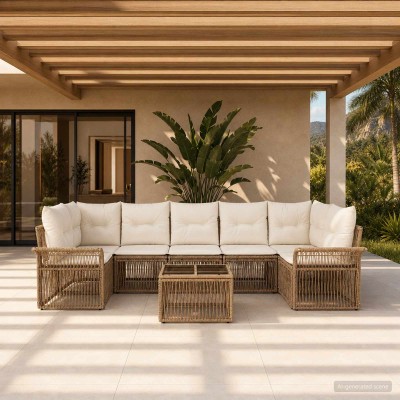 Garden Sofa Set 8 pcs. Sand...