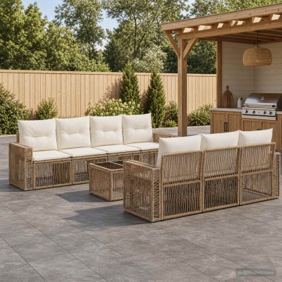 Garden Sofa Set 8 pcs. Sand...