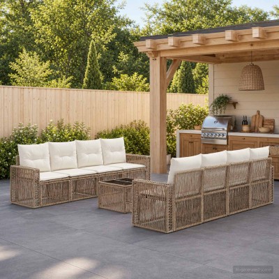 Garden Sofa Set 9 pcs. Sand...