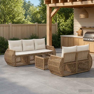 Garden Sofa Set 6 pcs. Sand...