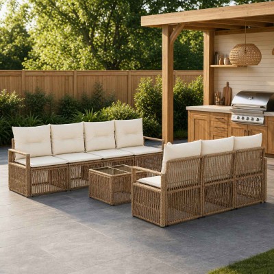 Garden Sofa Set 8 pcs. Sand...