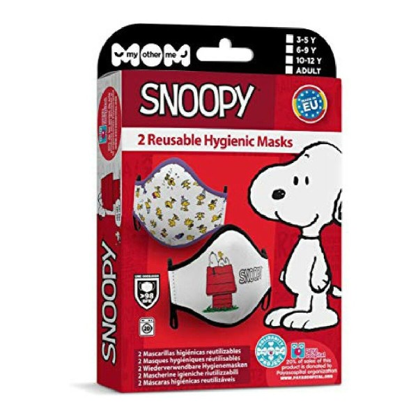 Atkārtoti lietojama auduma higiēnas maska Snoopy Pieaugušais (2 uds)