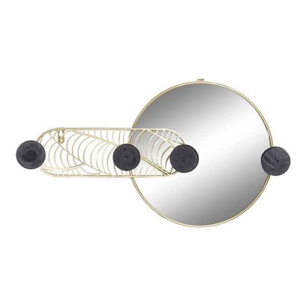 Wall mirror DKD Home Decor Black Golden 44 x 7 x 25 cm