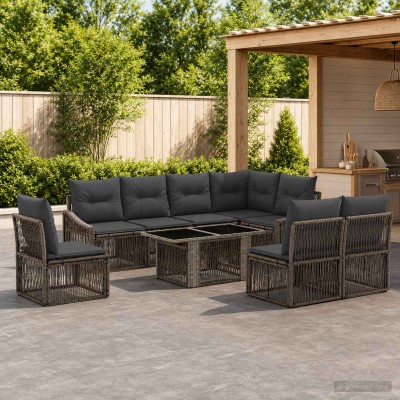 Garden Sofa Set 9 pcs. Gray...