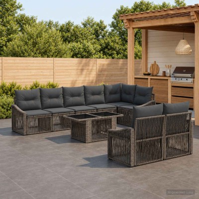Garden Sofa Set 9 pcs. Gray...
