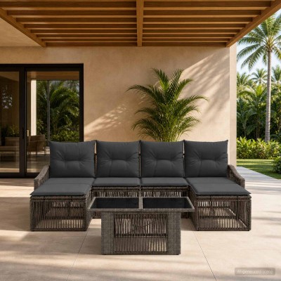 Garden Sofa Set 7 pcs. Gray...