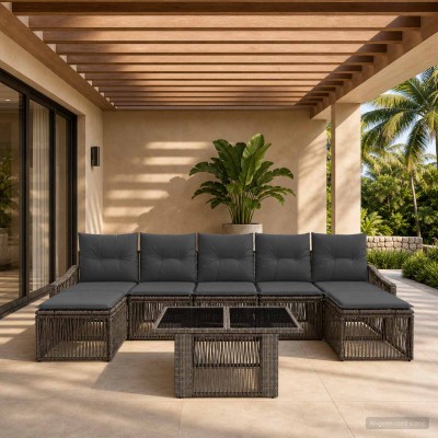 Garden Sofa Set 8 pcs. Gray...