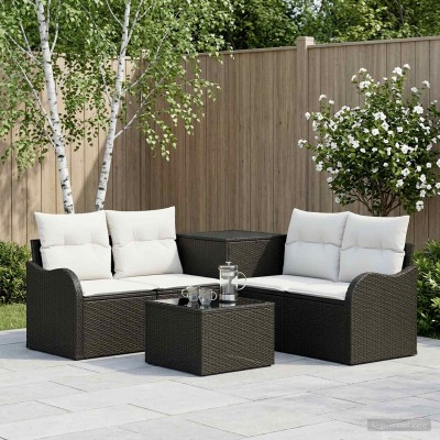 Sofa set 6 pcs. Black and...