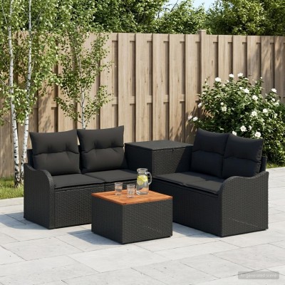 Sofa set 6 pcs. Black Poly...