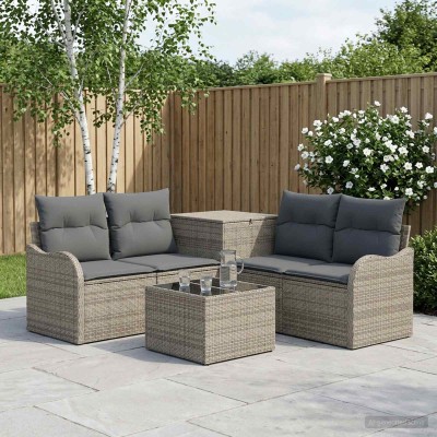 Sofa set 6 pcs. Gray and...