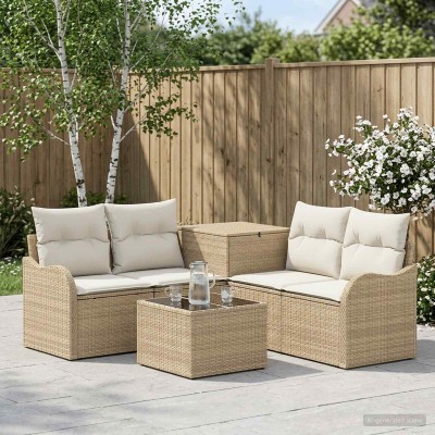 Sofa set 6 pcs. Beige and...