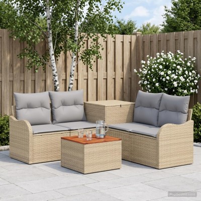 Sofa set 6 pcs. Beige and...