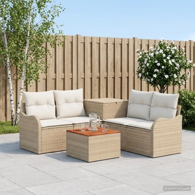 Sofa set 6 pcs. Beige and...